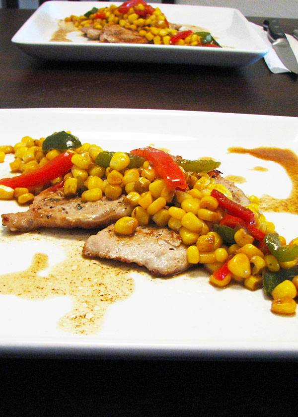 Pan Seared Pork Loin Chops with Corn Chutney Recipe
