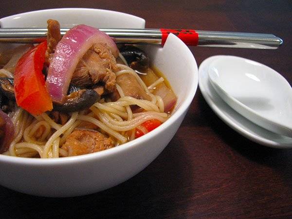 Asian Chicken Soup with Nyumen Noodles Recipe