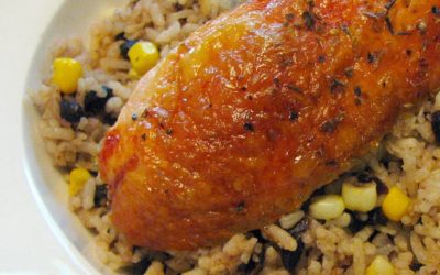 Basil & Oregano Roast Chicken with Southwestern Rice