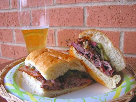 Barbecued Brisket and Bacon Sandwich Recipe