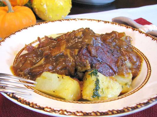 Braised Pork Roast with Parsleyed Potatoes Recipe