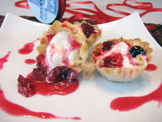 White Chocolate Mousse Tartlets with Cranberry Compote Recipe