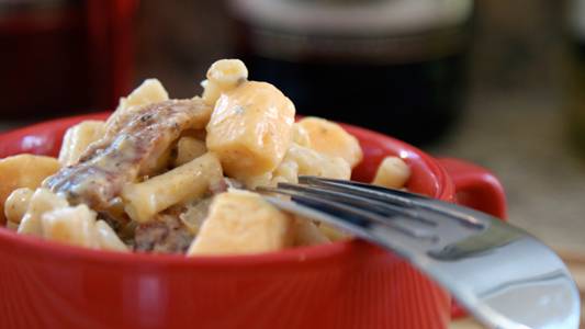 Macaroni Salad with Cheddar and Pepper Bacon Recipe