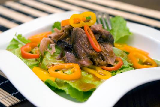 Pork and Pepper Salad with Asian Plum Vinaigrette