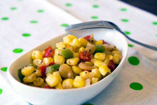 Corn With Peppers and Onions