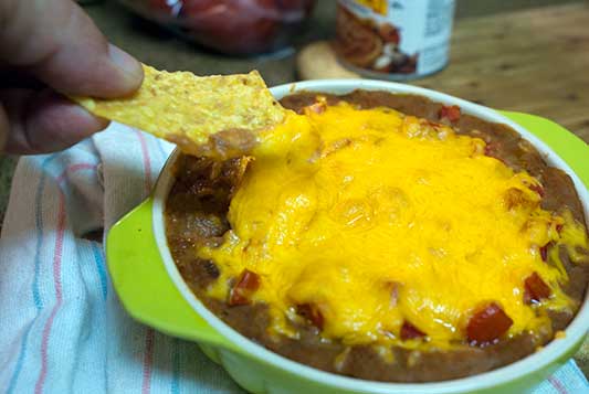 Cheesy Bean and Salsa Dip