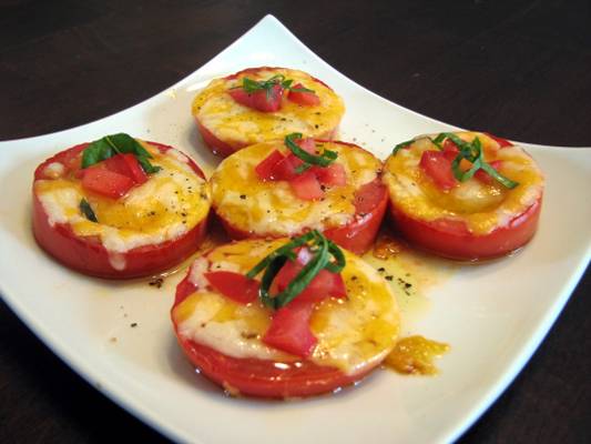 Baked Tomatoes with Colby, Jack and Basil Recipe