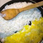 Add the eggs to the bacon fried rice. This is an important step! Add the eggs to the bacon fried rice. This is an important step!