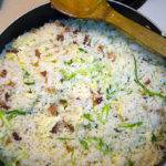 Fold all ingredients together to make a gorgeous bacon fried rice. Fold all ingredients together to make a gorgeous bacon fried rice.