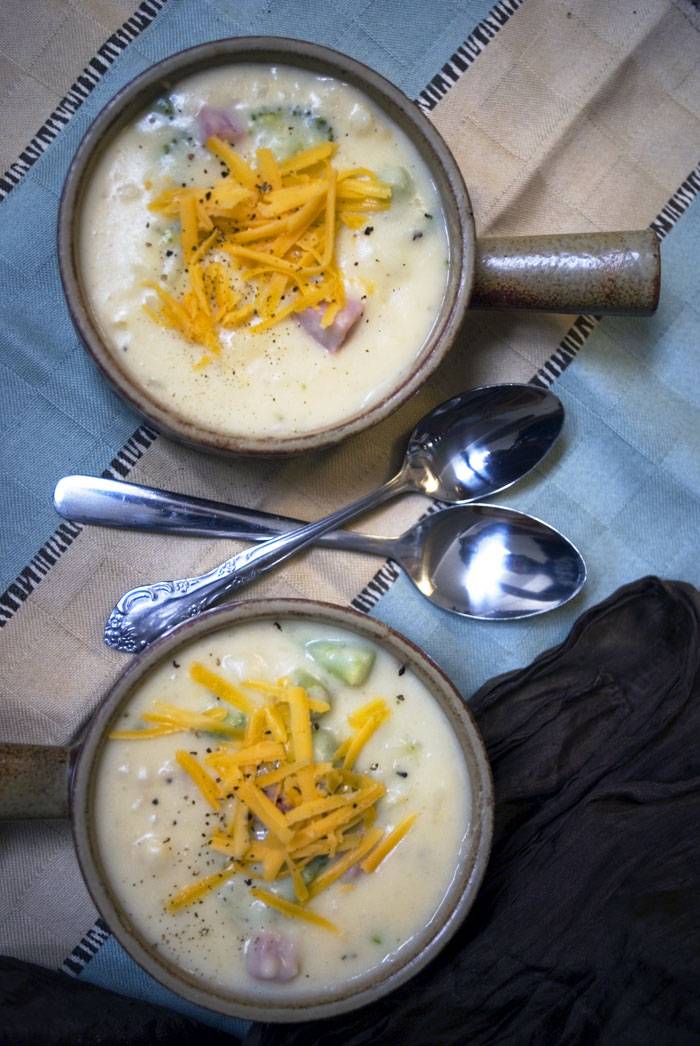 cheesy potato soup with ham and broccoli