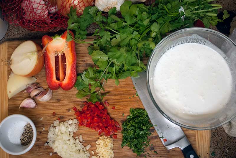 Ingredients for homemade ranch dressing