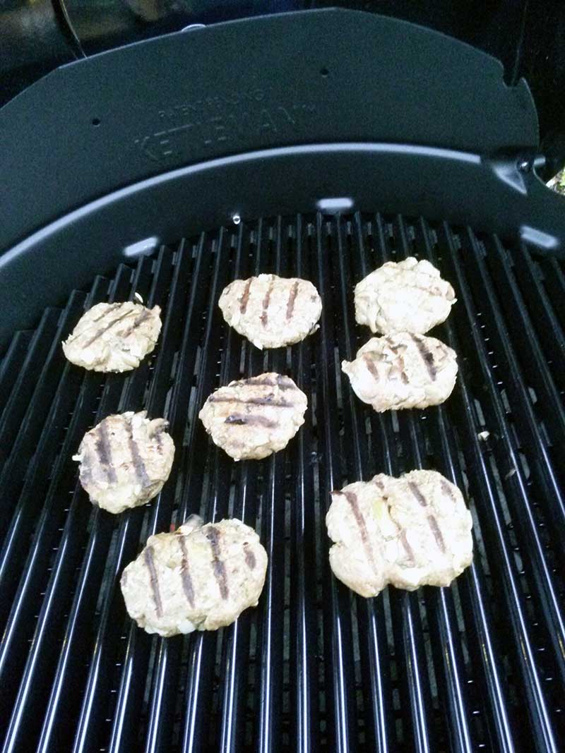 gorgeous grill marks on your turkey burgers because of the Kettleman grills stamped cooking grate