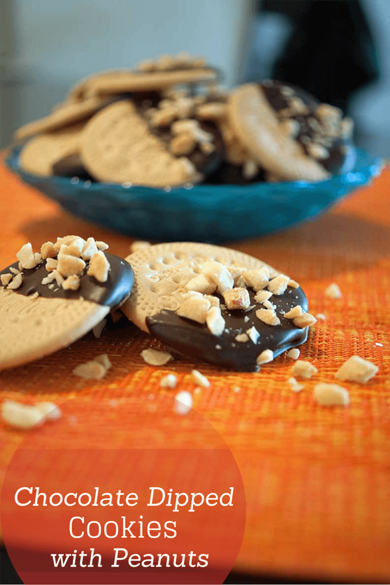 Chocolate Dipped Cookies with Peanuts