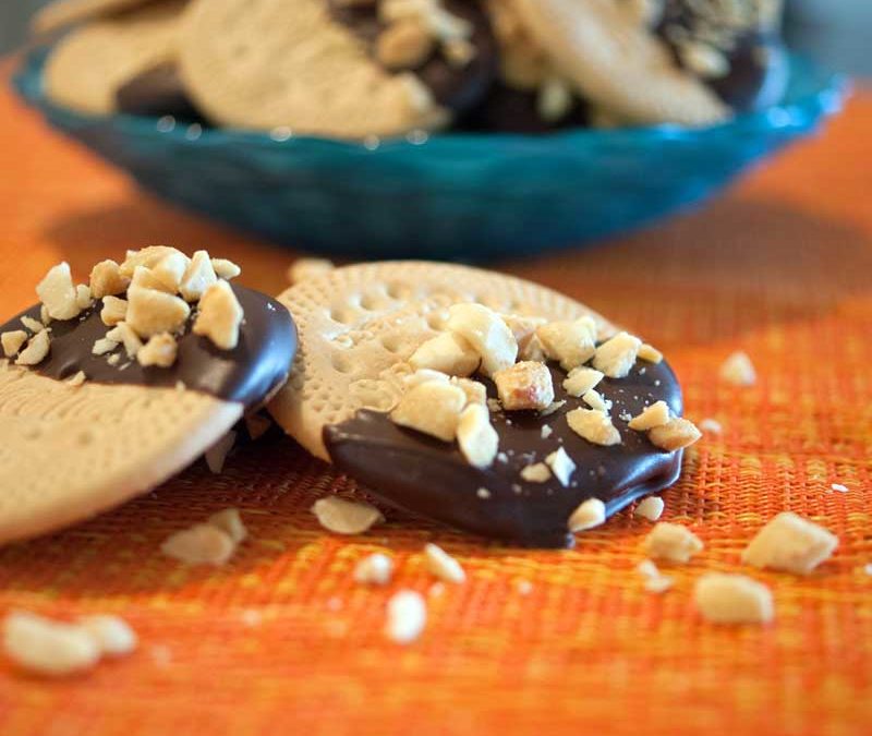 Chocolate Dipped Cookies with Peanuts – and lots of love