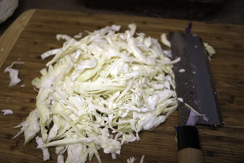 Savoy Cabbage Shredded for Asian cabbage and apple salad