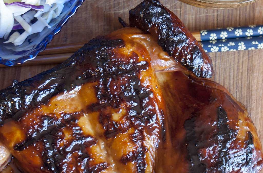 Grilled Cornish Hens Glazed in Soy, Honey and Lemon