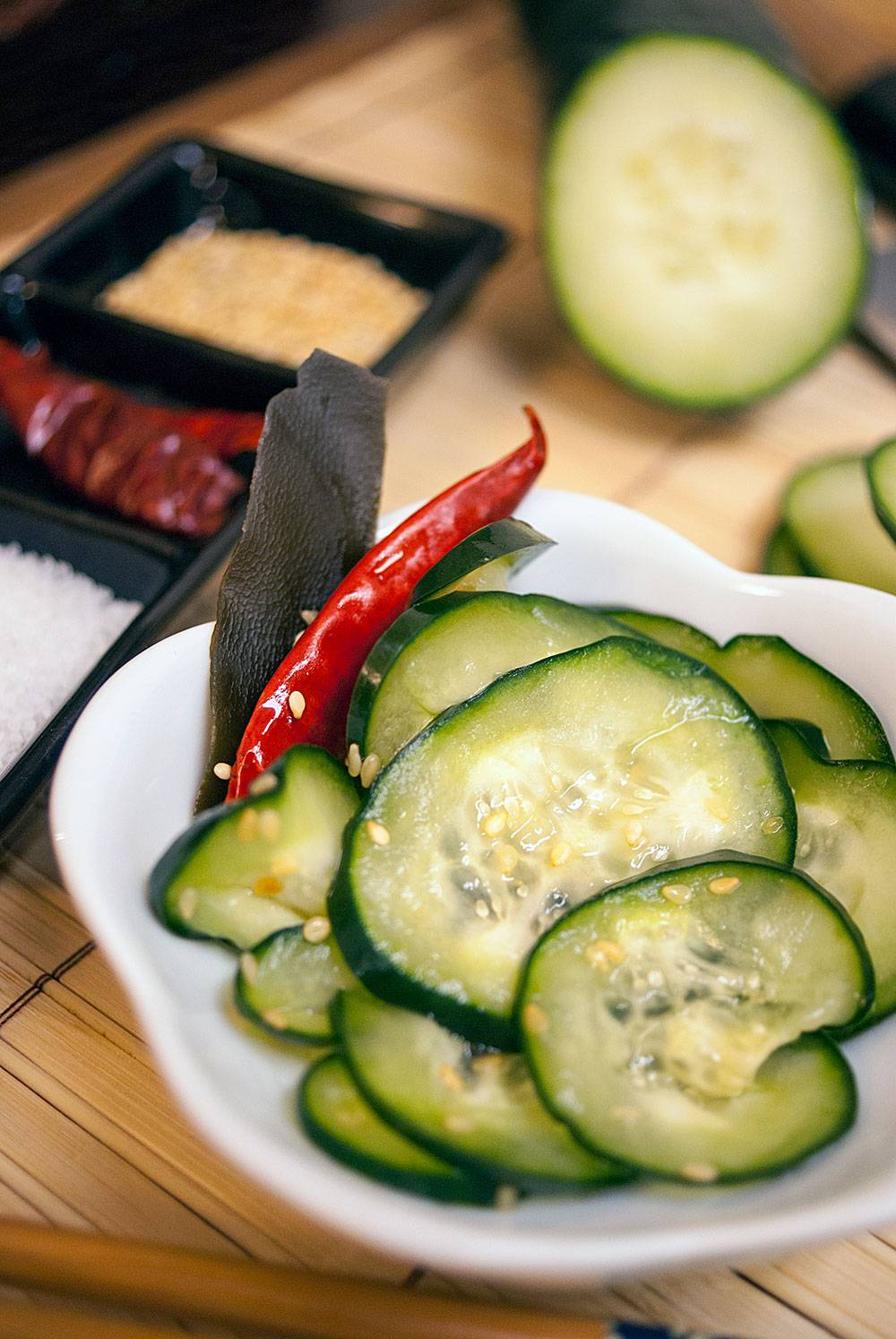 Tsukemono - Japanese Quick Pickled Cucumbers (Shiozuke Tsukemono)