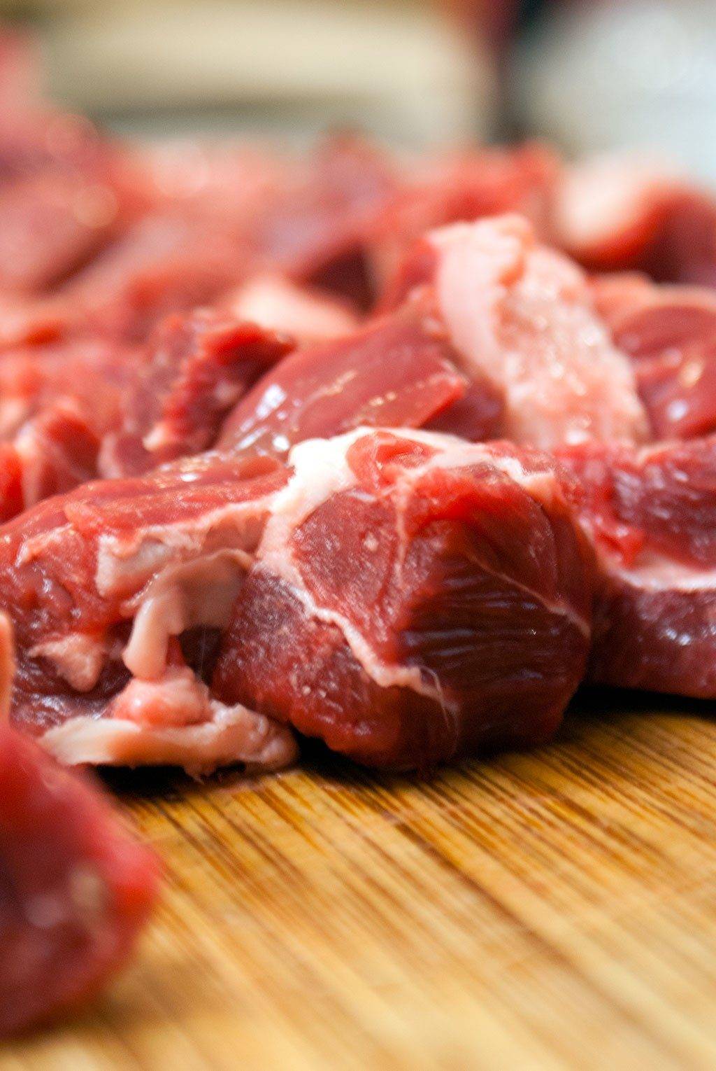Cubed Beef Chuck Roast Raw Meat Food Porn Shot