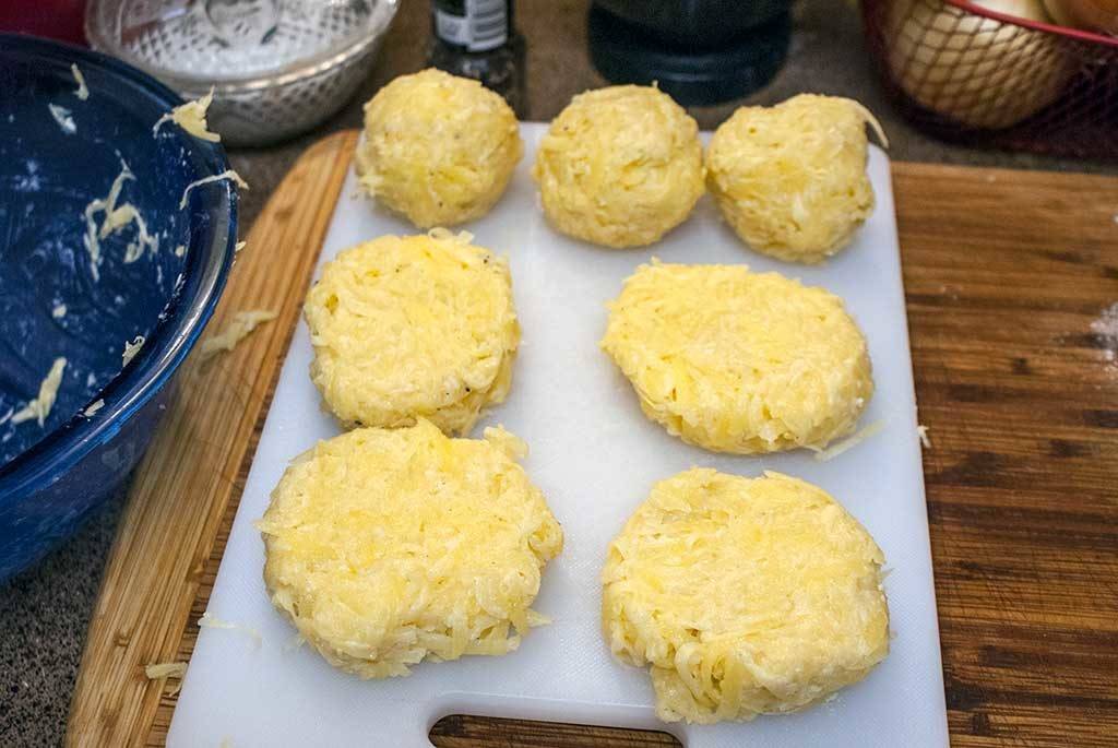 Shape your hash brown patties