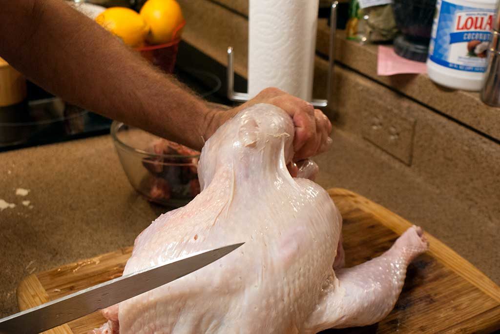 cutting the leg and thigh off a turkey - How to butcher a turkey series