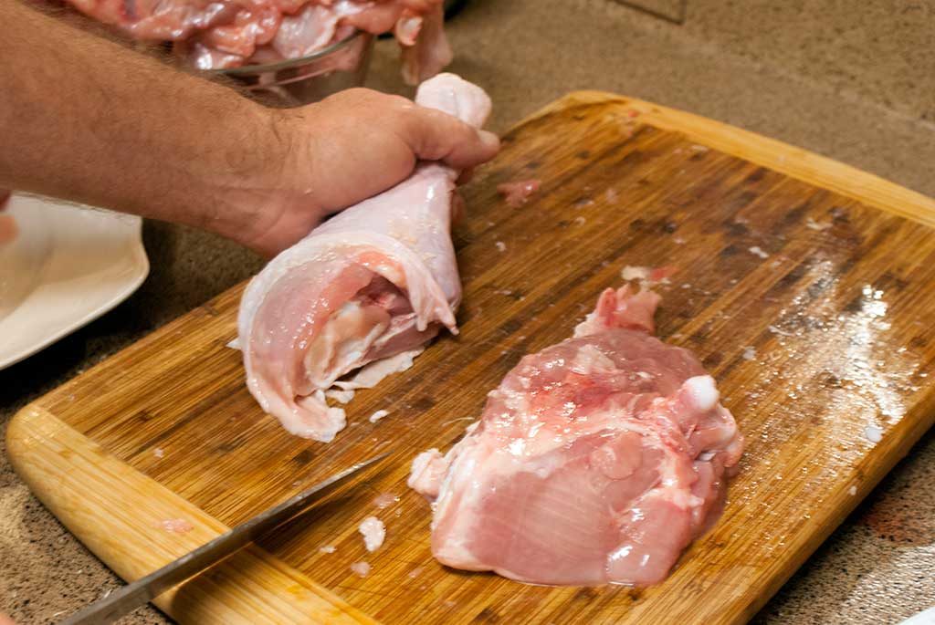 drumstick seperated from thigh - How to butcher a turkey series