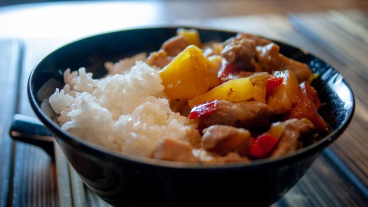 Pork and pineapple rice bowl