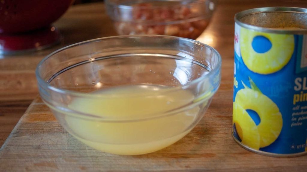 Pineapple juice in a bowl