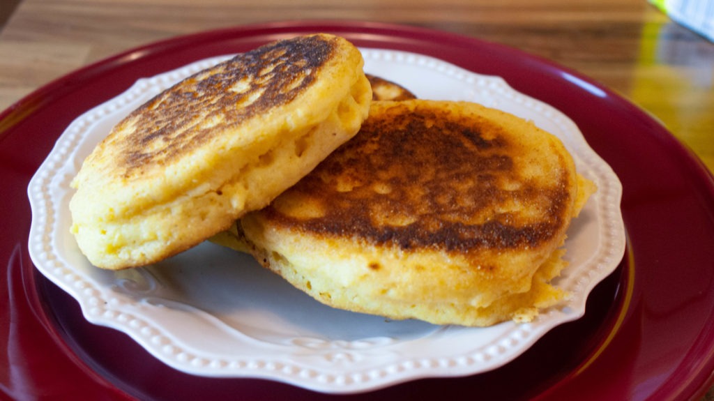 Hoecakes on a plate, ready to serve