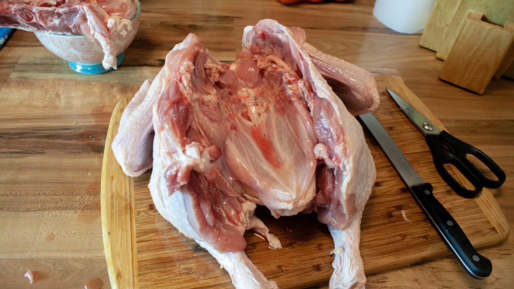 whole turkey with backbone removed