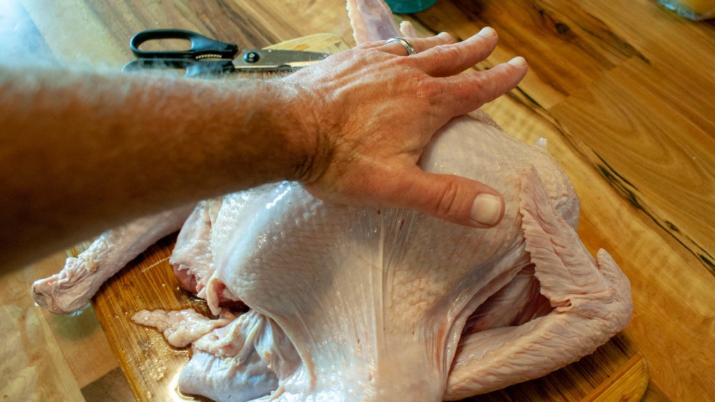 Cracking the keel bone on a turkey