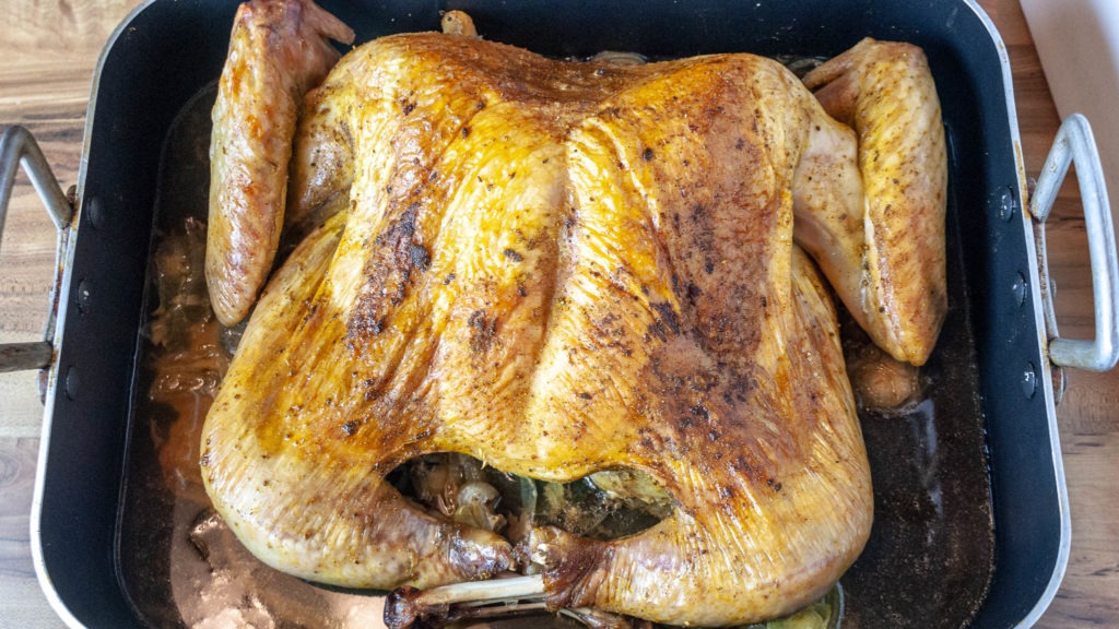 Cooked spatchcocked (butterflied)  turkey