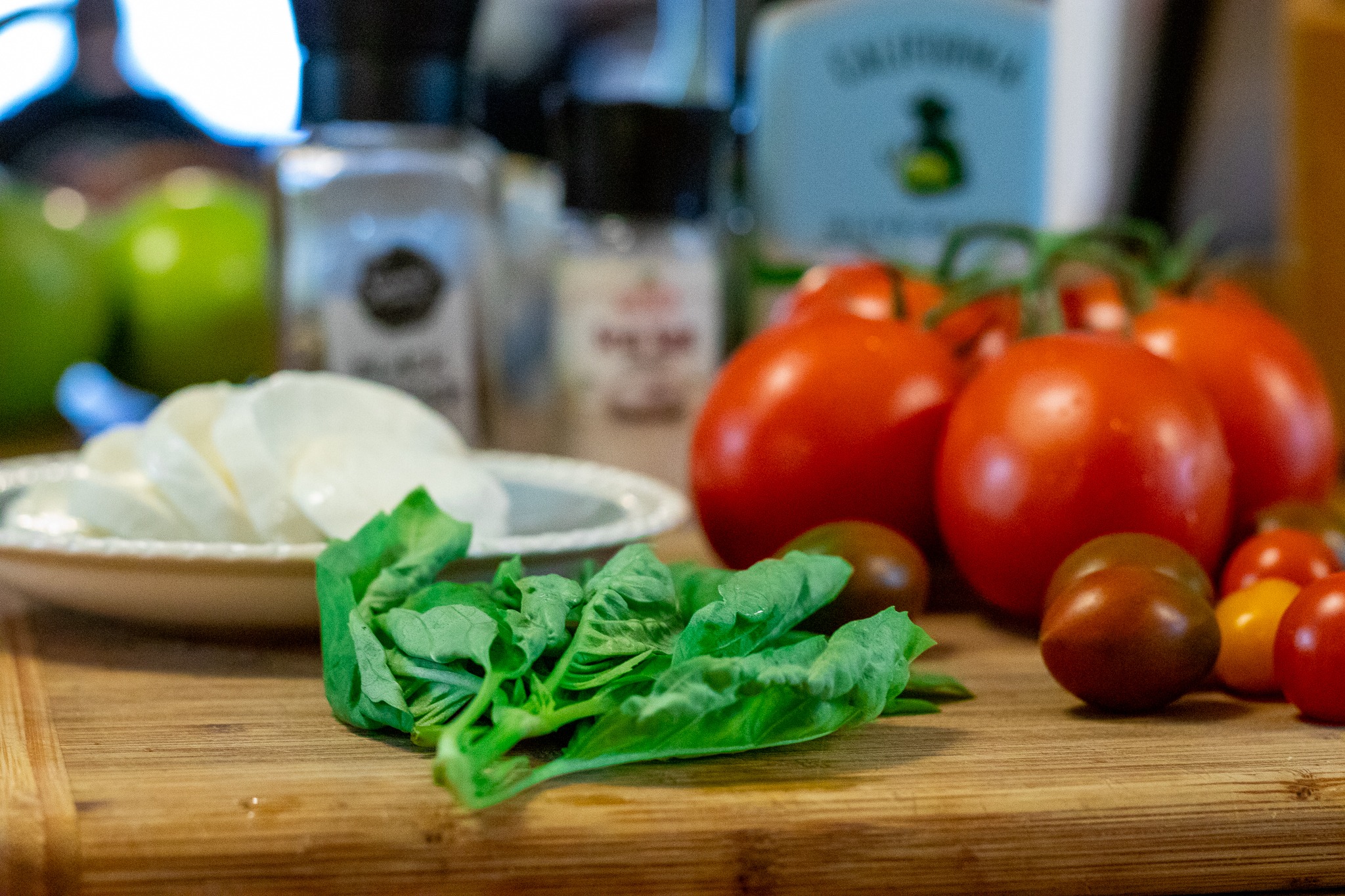 Freshly picked basil leaves